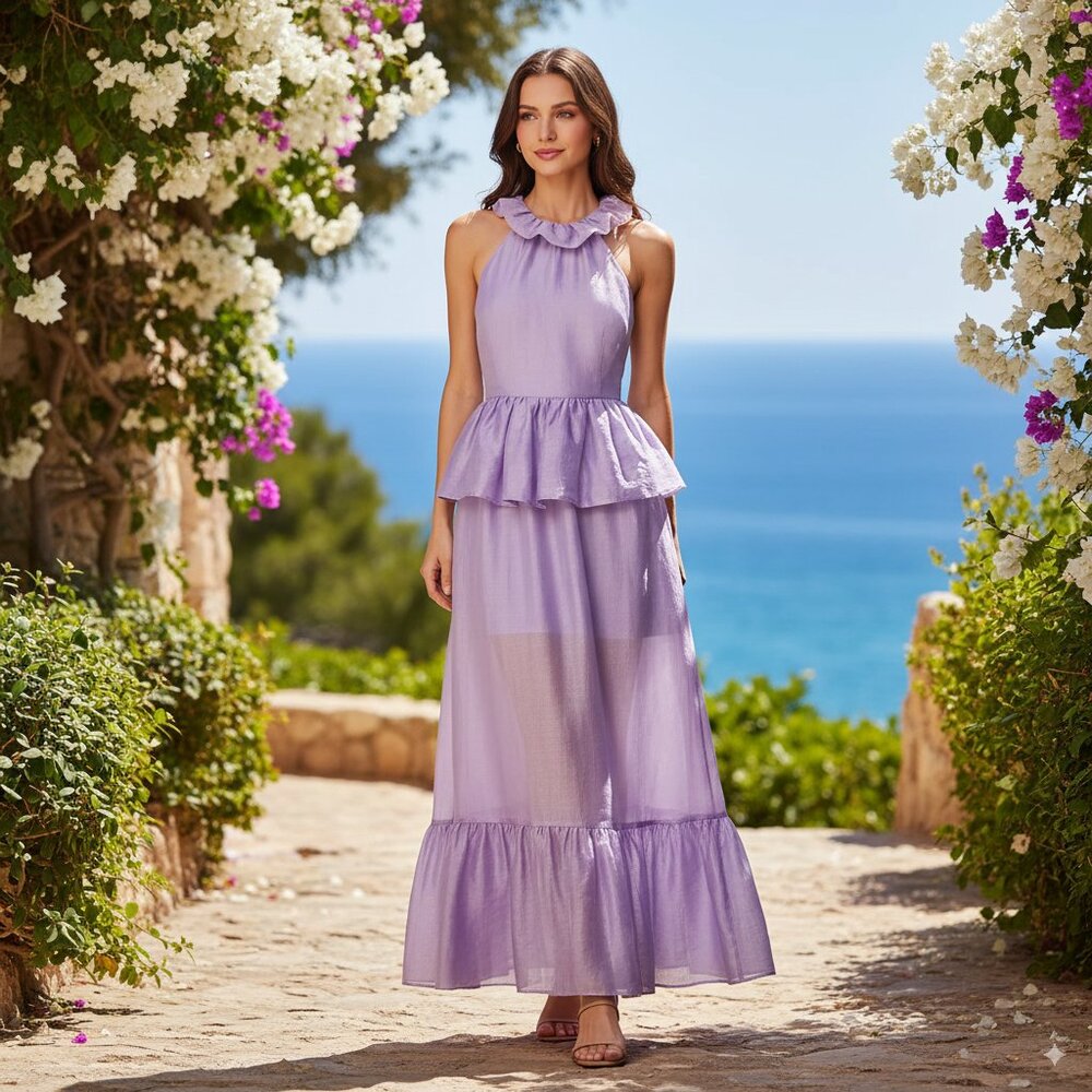 NWT Elliatt Purity Peplum Maxi Dress - Picture 1 of 9